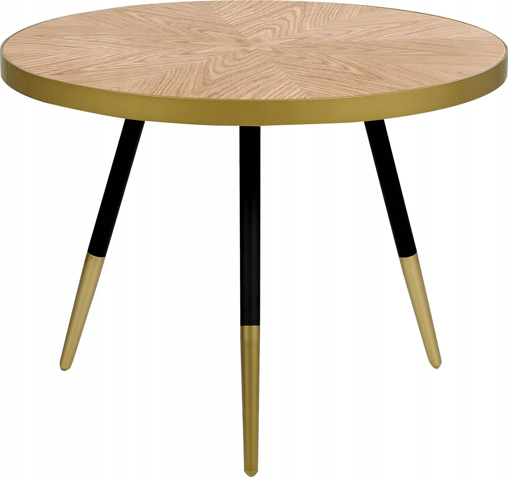 Beliani Stolik kawowy jasne drewno ze złotym RAMONA