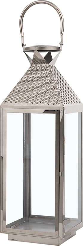 Beliani Lampion 55 cm srebrny BALI