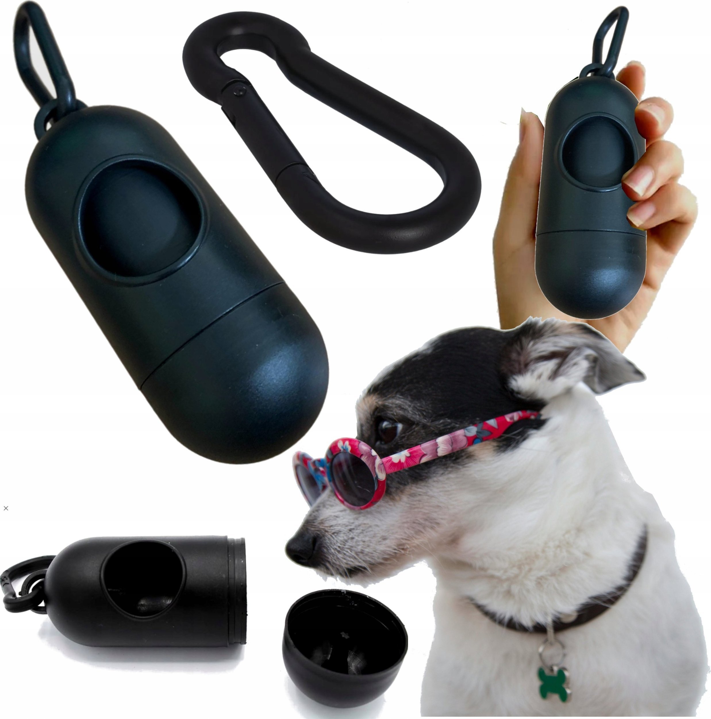 Etui na woreczki na psie odchody czarne okrÄgÅe