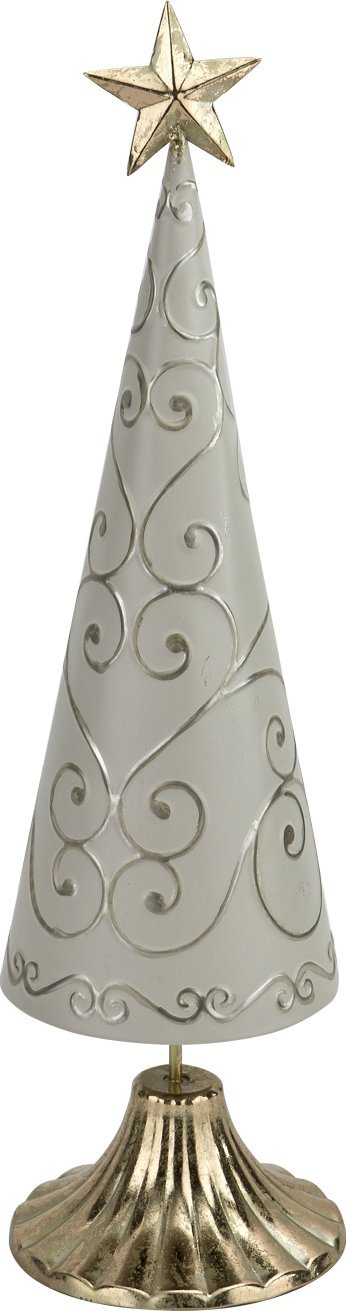 Ewax Figurka świąteczna Choinka beżowo-złota 47 cm