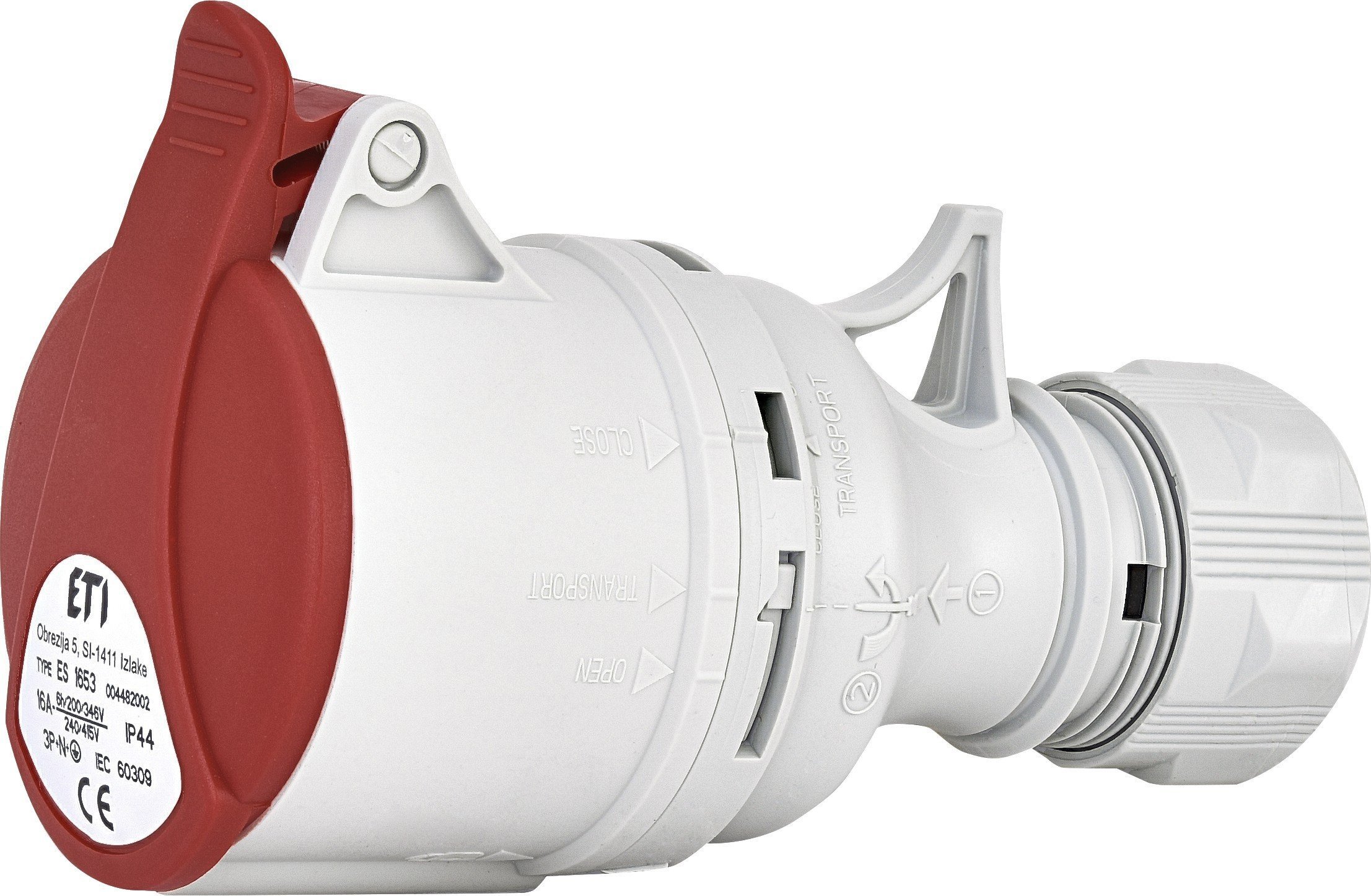 ES 1653 16A. 400V. 3P+N+PE. LIZDAS IP44