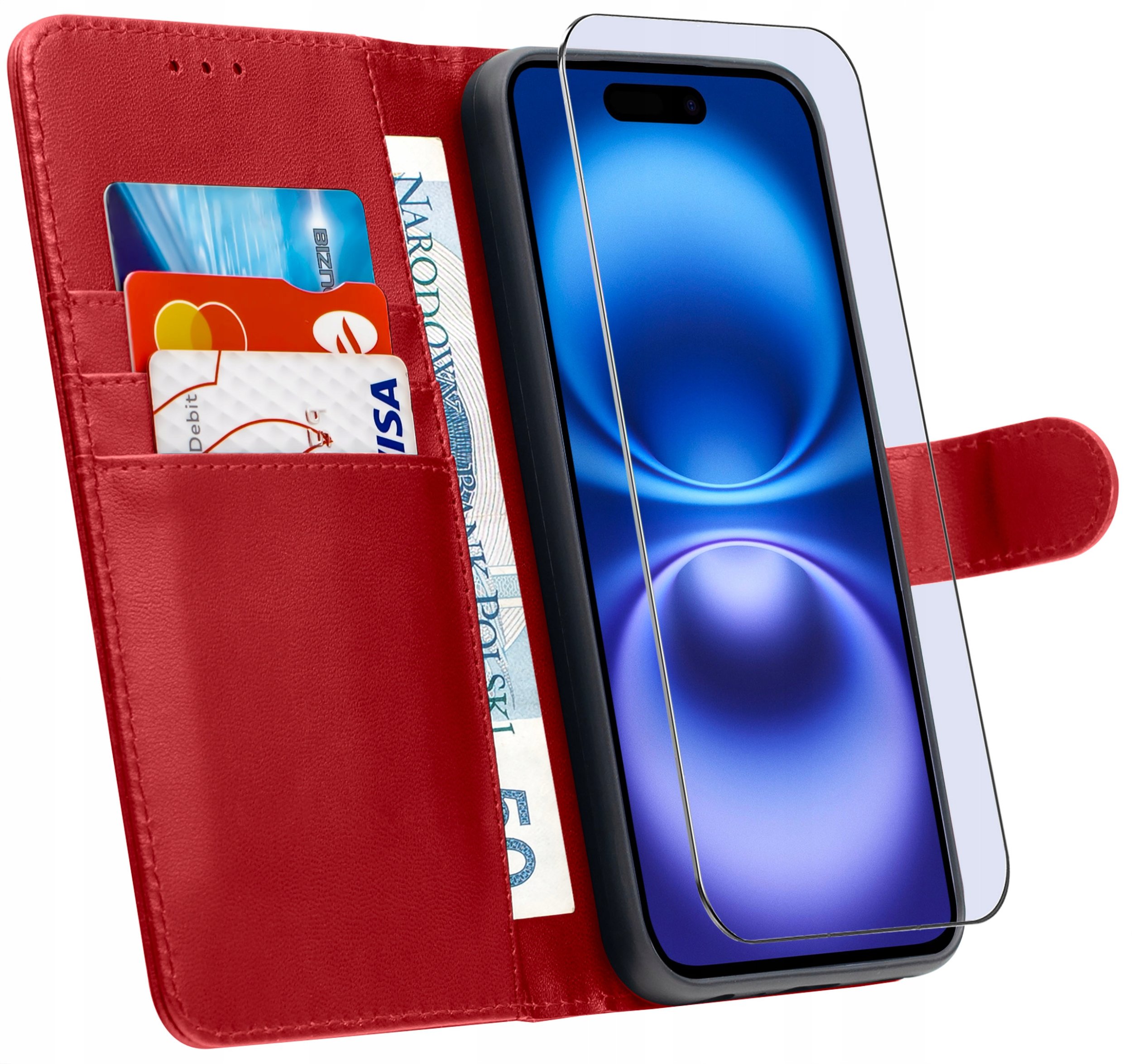 ETUI do iPhone 16 |SKÓRZANE PORTFEL BOOK TOKRA CASE CLASSIC + SZKŁO