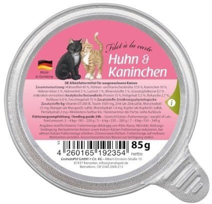 GranataPet Filet a la carte kurczak z królikiem karma dla kota 85g