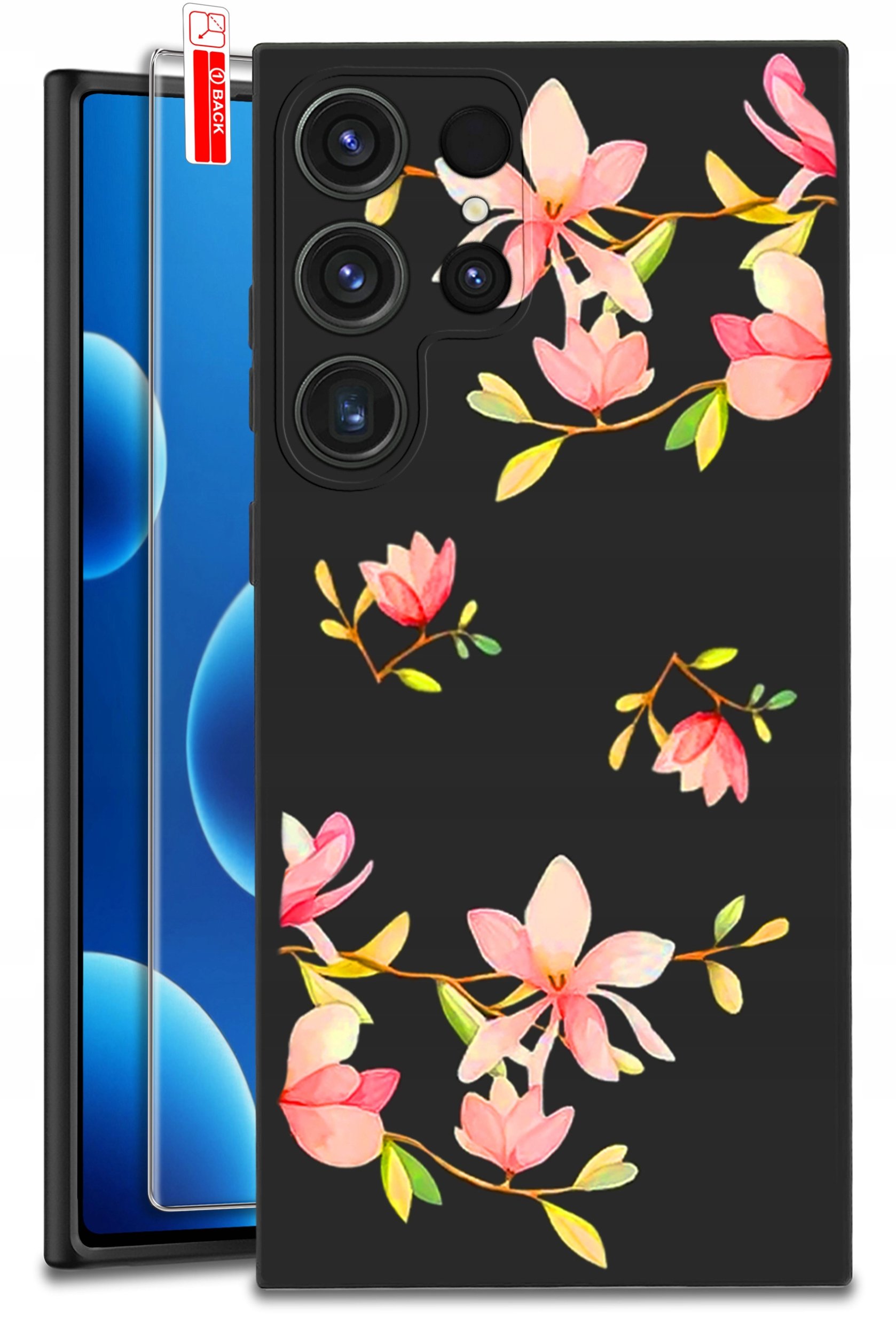 ETUI do Samsung Galaxy S25 Ultra WZORY | SILIKONOWE MATT CASE + SZKŁO 9H