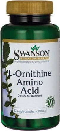 Swanson L- Ornityna aminokwas 500mg L- Ornithine Amino Acid 60 kapsułek SWANSON