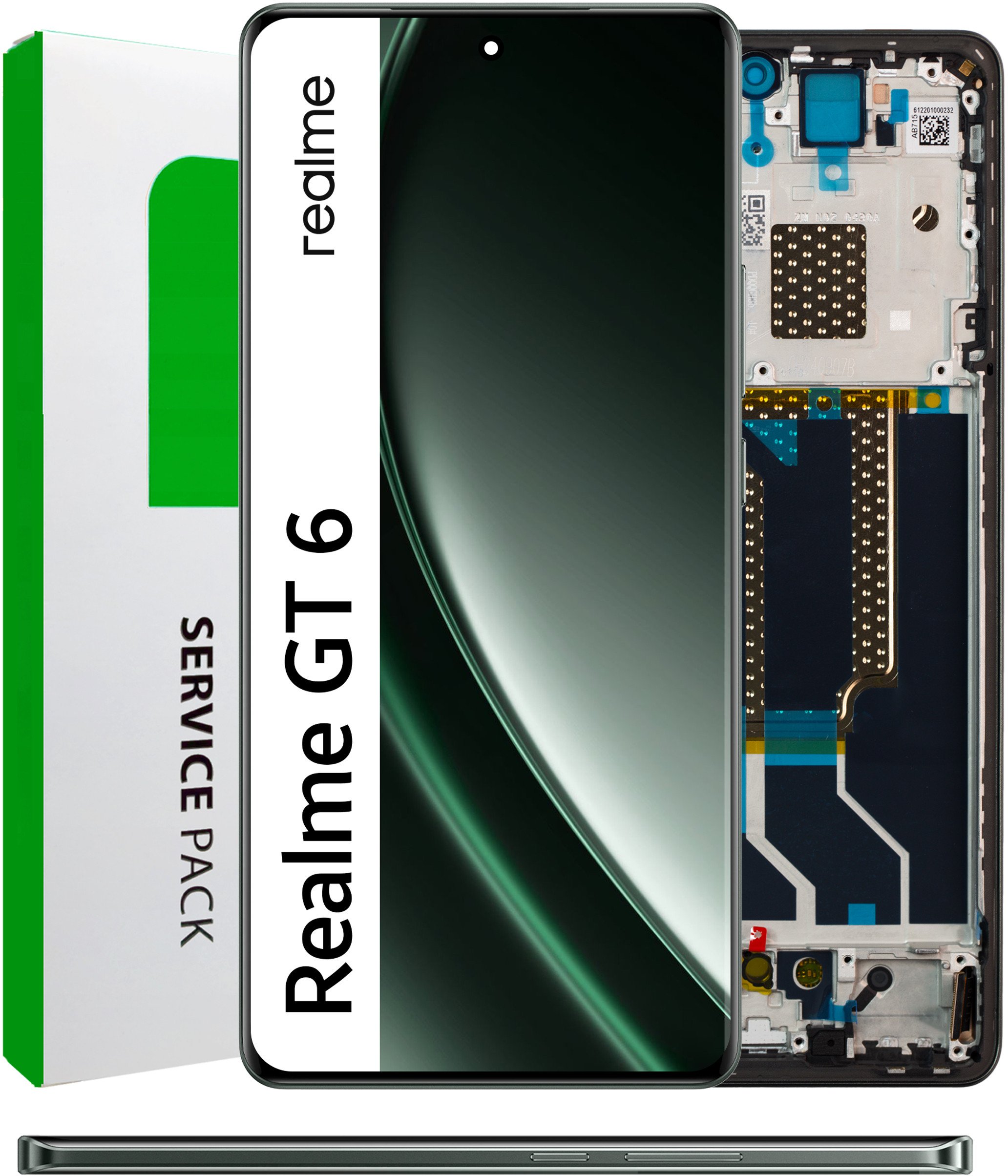 Zila Wyświetlacz do Realme GT 6 Ekran LCD Ramka Zielona Oryginał (5904858353996)