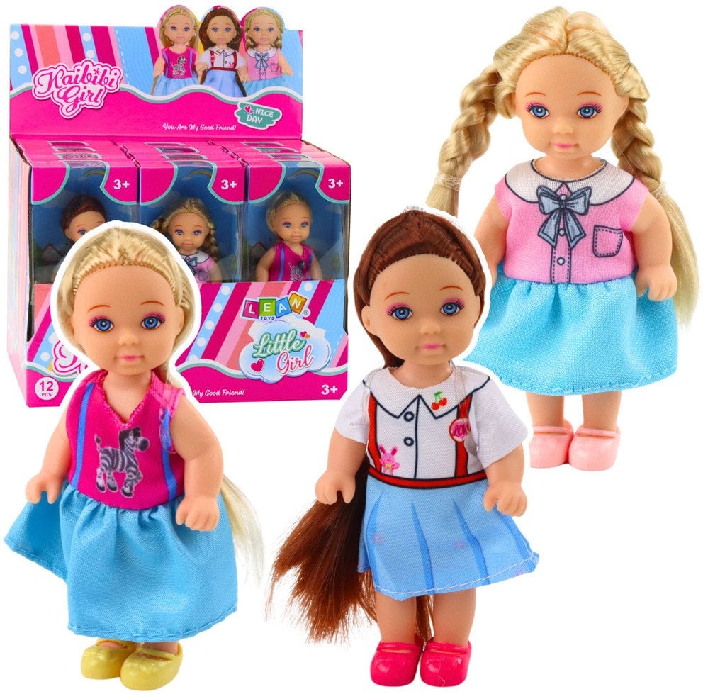 Mini Laleczka Kaibibi Długie Włosy Kolorowa Sukienka 12 cm Mix