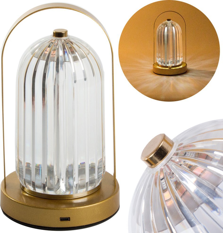 Lampka biurkowa Verk Lampka nocna stołowa kryształ led lampion dotykowa Lampka nocna stołowa kryształ led lampion dotykowa