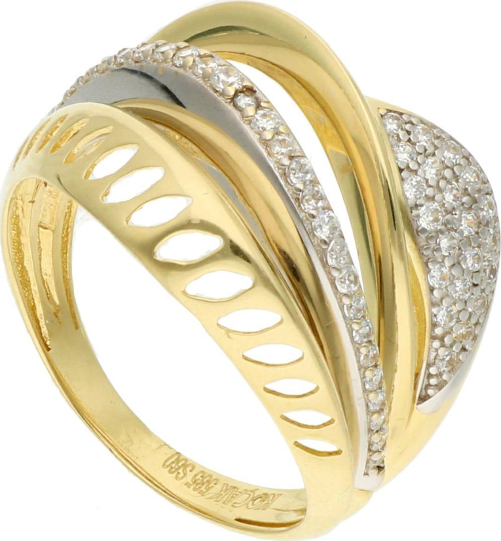 Rosanto Fantazyjny złoty pierścionek z cyrkoniami roz. 18 585 14k