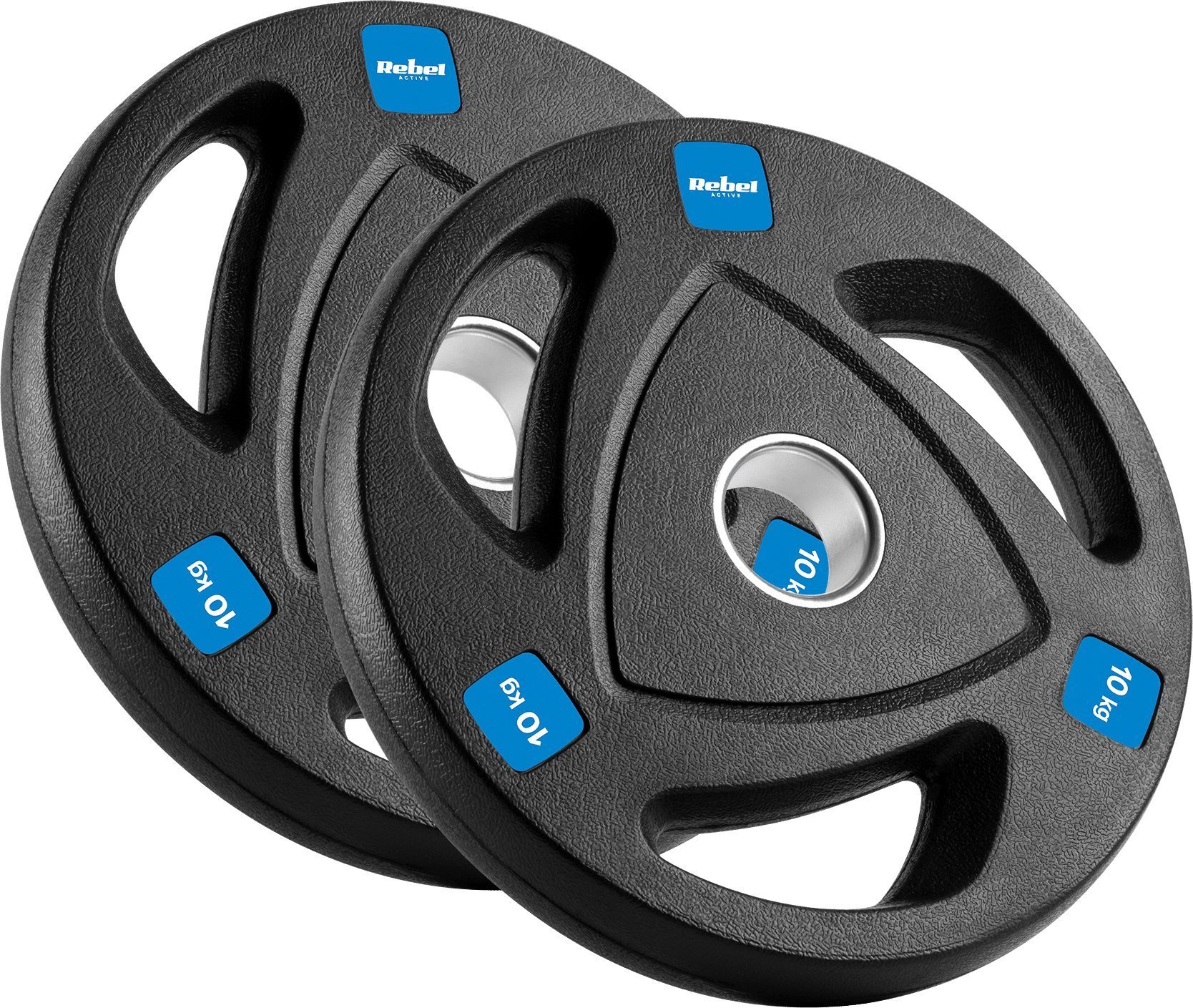Rebel Zestaw obciążeń żeliwnych gumowanych 2x10kg, otwór olimpijski 51mm, REBEL ACTIVE