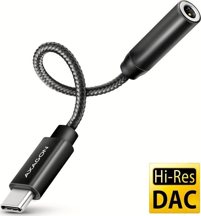 Adapter USB Axagon ADA-HC USB-C - Jack 3.5mm Czarny (ADA-HC)