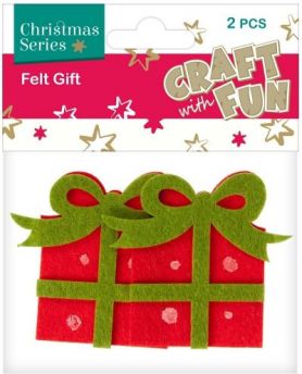 Craft with Fun Ozdoba dekoracyjna filc prezent, 2 elementy (383944)