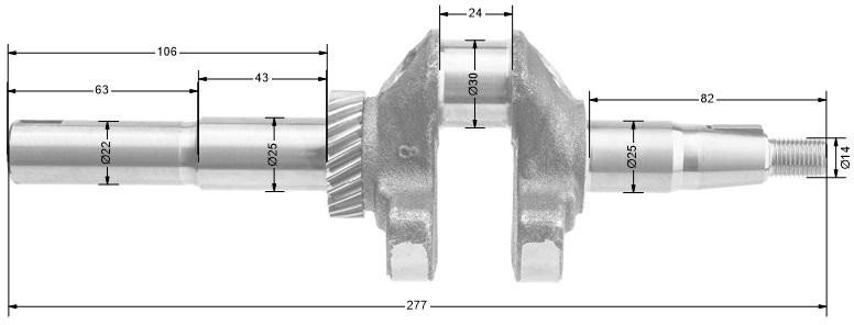 Wał Korbowy Loncin Lcp70Fa Lcp70Fc B-E5 Lc1P68Fa Część Oryginalna 130290321-0001