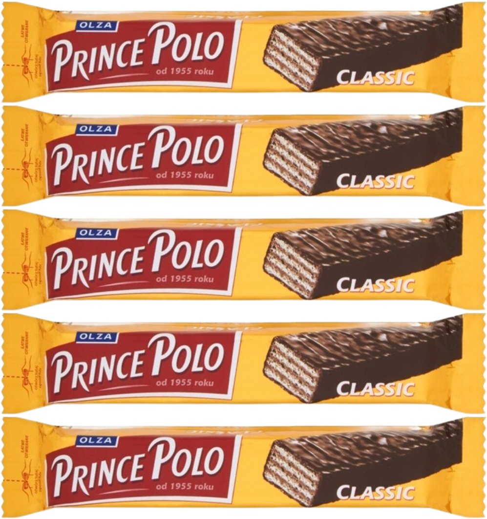 Prince Polo Classic Kruchy wafelek z kremem kakaowym oblany czekoladą 17,5 g x 5 sztuk