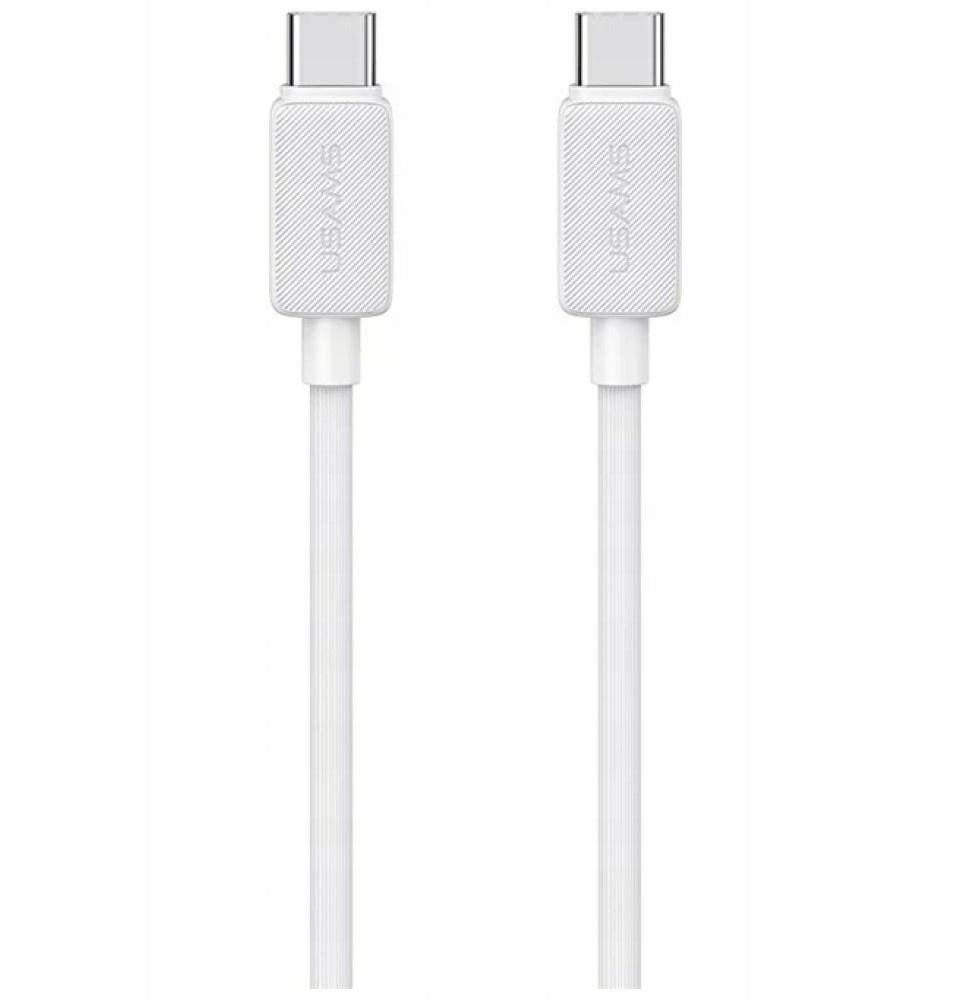 Kabel USB Usams USB-C - USB-C 1 m Biały