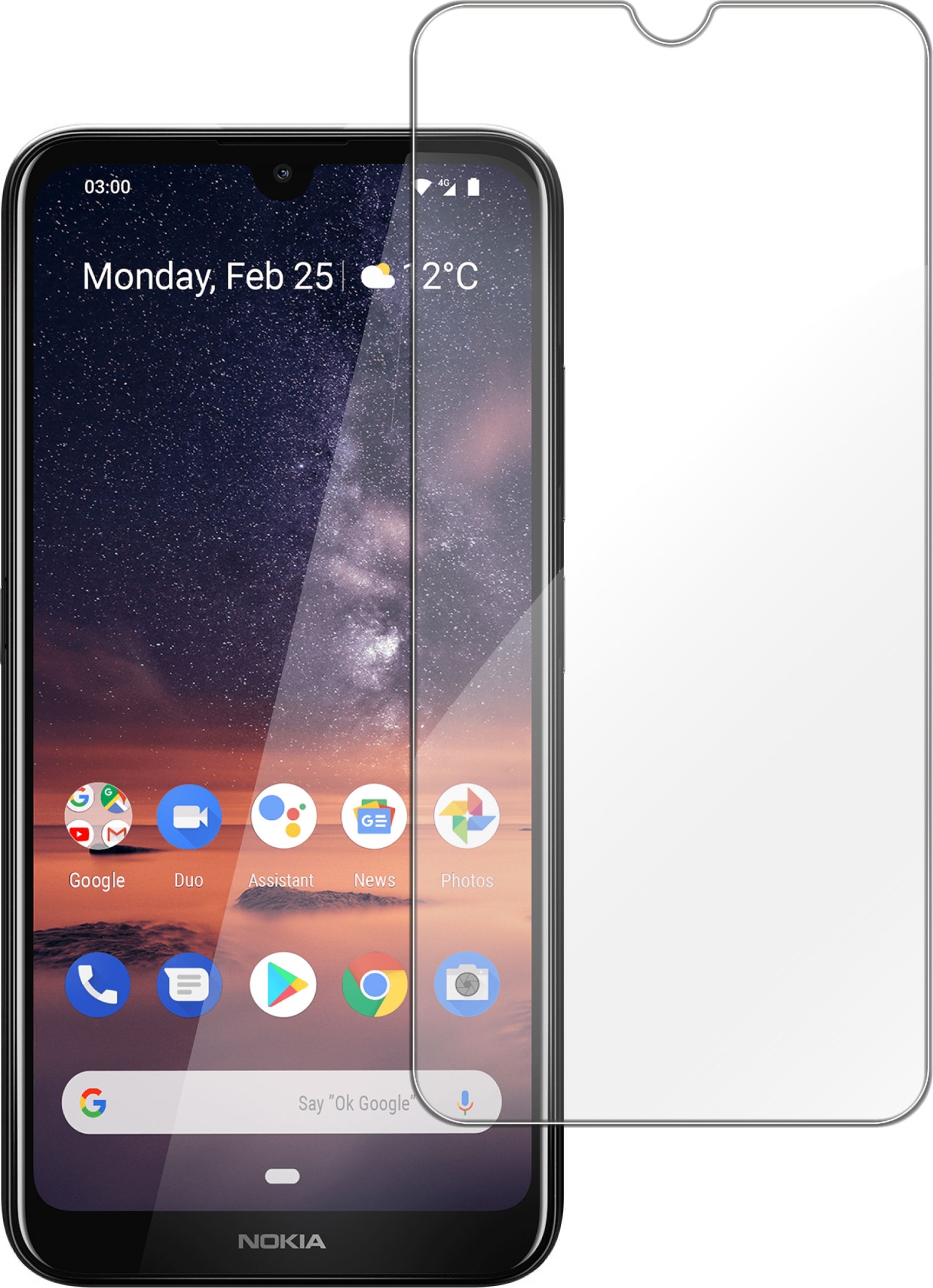 etumi Szkło Hartowane 9H Do Nokia 3.2 | Szybka Na Ekran Szkiełko Ochronne Na Ekran Twarde Płaskie Przód / Ochrona Matrycy Telefonu Glas0060