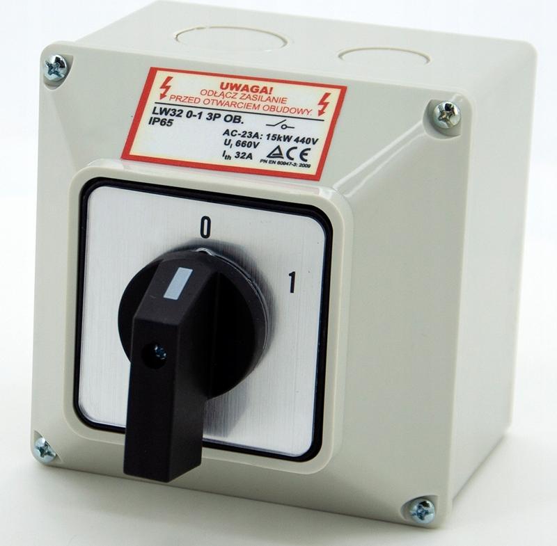 ELS Elektrotechnika ŁĄCZNIK KRZYWKOWY 32A 0-1 3F W OBUDOWIE IP65 LW32 0-1 3P OB.
