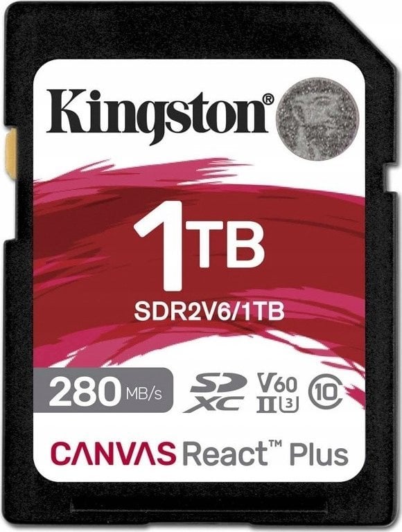 Karta Kingston Canvas React Plus SDXC 1 TB Class 10 UHS-II/U3 V60 (SDR2V6/1TB)