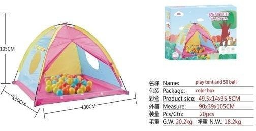 Namiot dziecięcy 130x130cm + 50 piłek