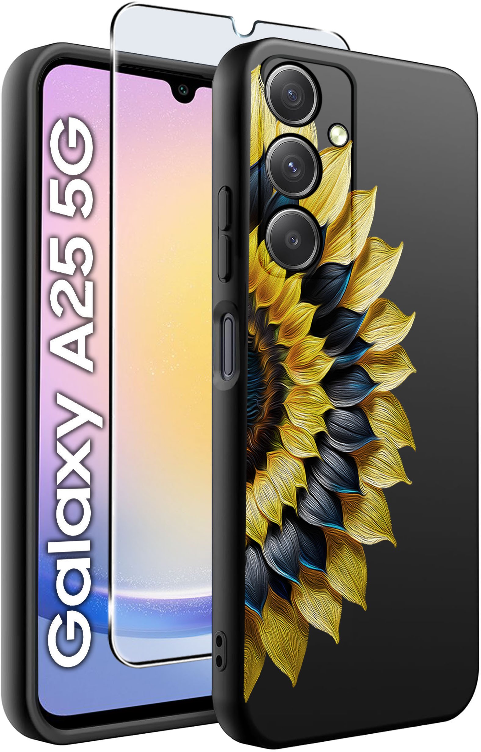 ETUI do Samsung A25 5G WZORY | SILIKONOWE MATT CASE + SZKŁO HARTOWANE 9H