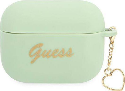 Guess Etui ochronne Silicone Charm Heart Collection do AirPods Pro zielone