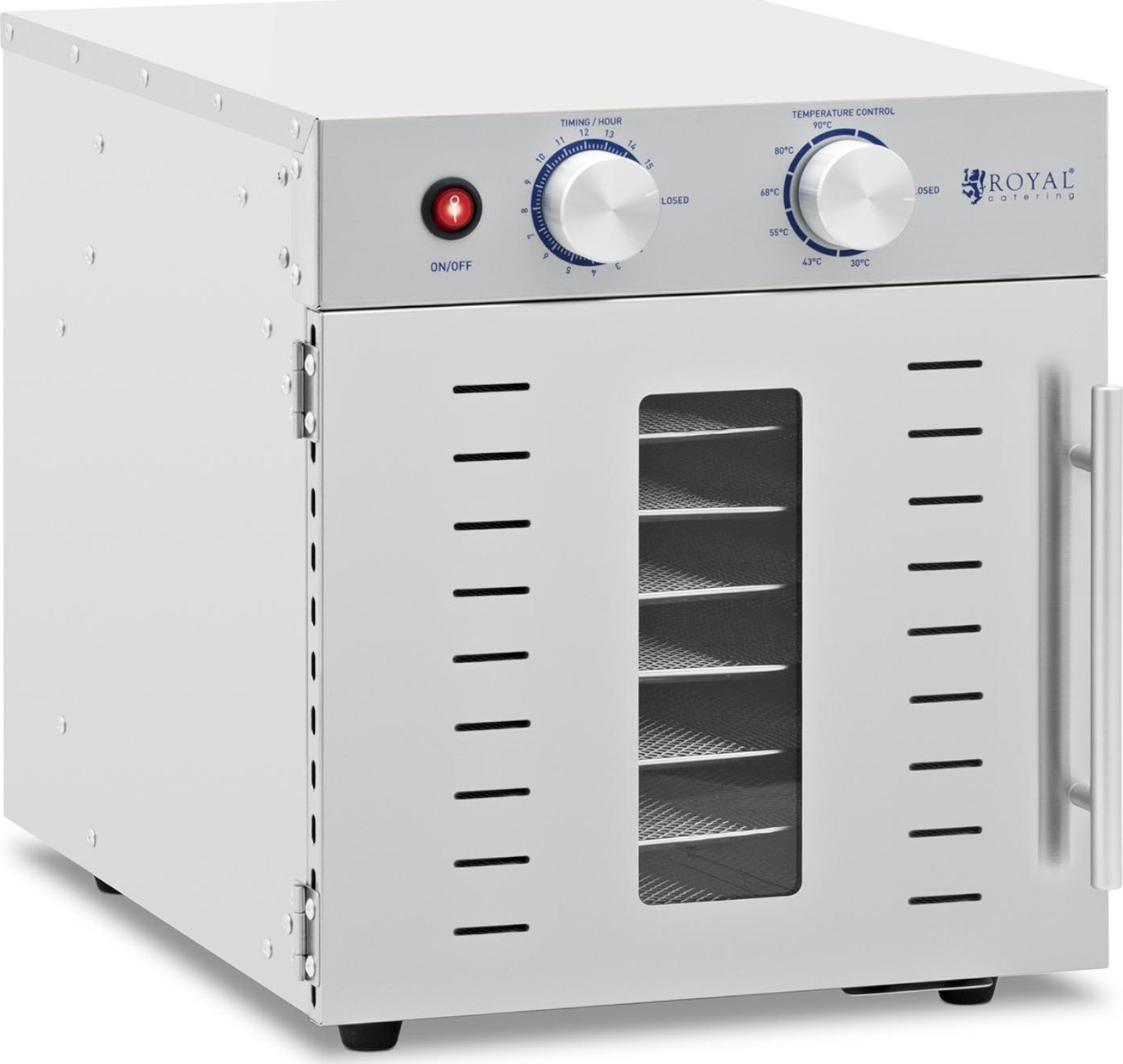 Suszarka Royal Catering Profesjonalna suszarka dehydrator do żywności 8 rusztów 29x29cm 22L 800W Profesjonalna suszarka dehydrator do żywności 8 ruszt