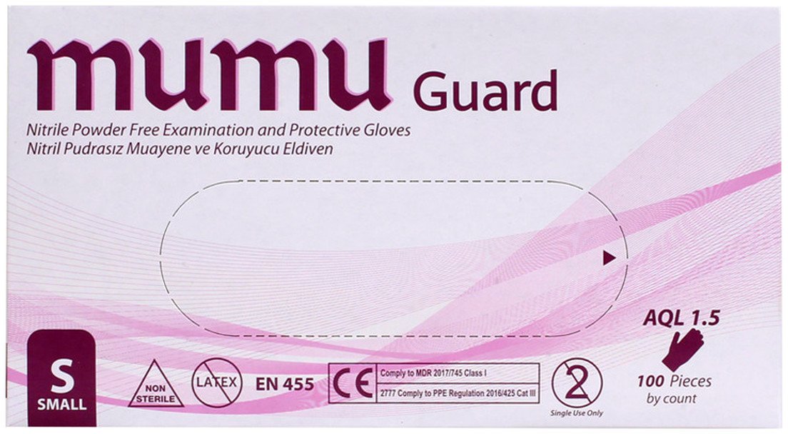 MumuGuard Rękawice nitrylowe niebieskie A'100 S