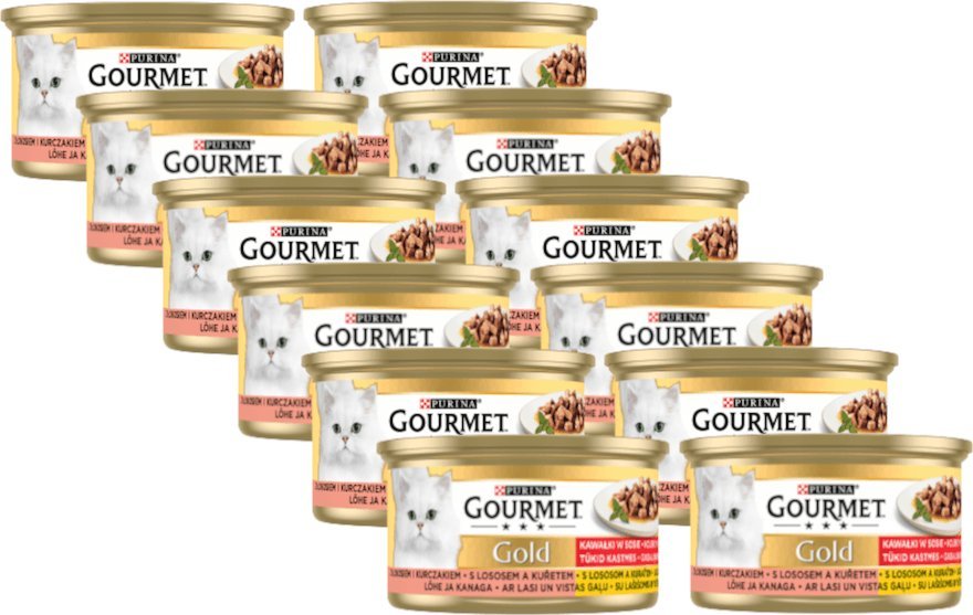 Purina Purina Gourmet Gold łosoś/ kurczak w sosie 12x85g