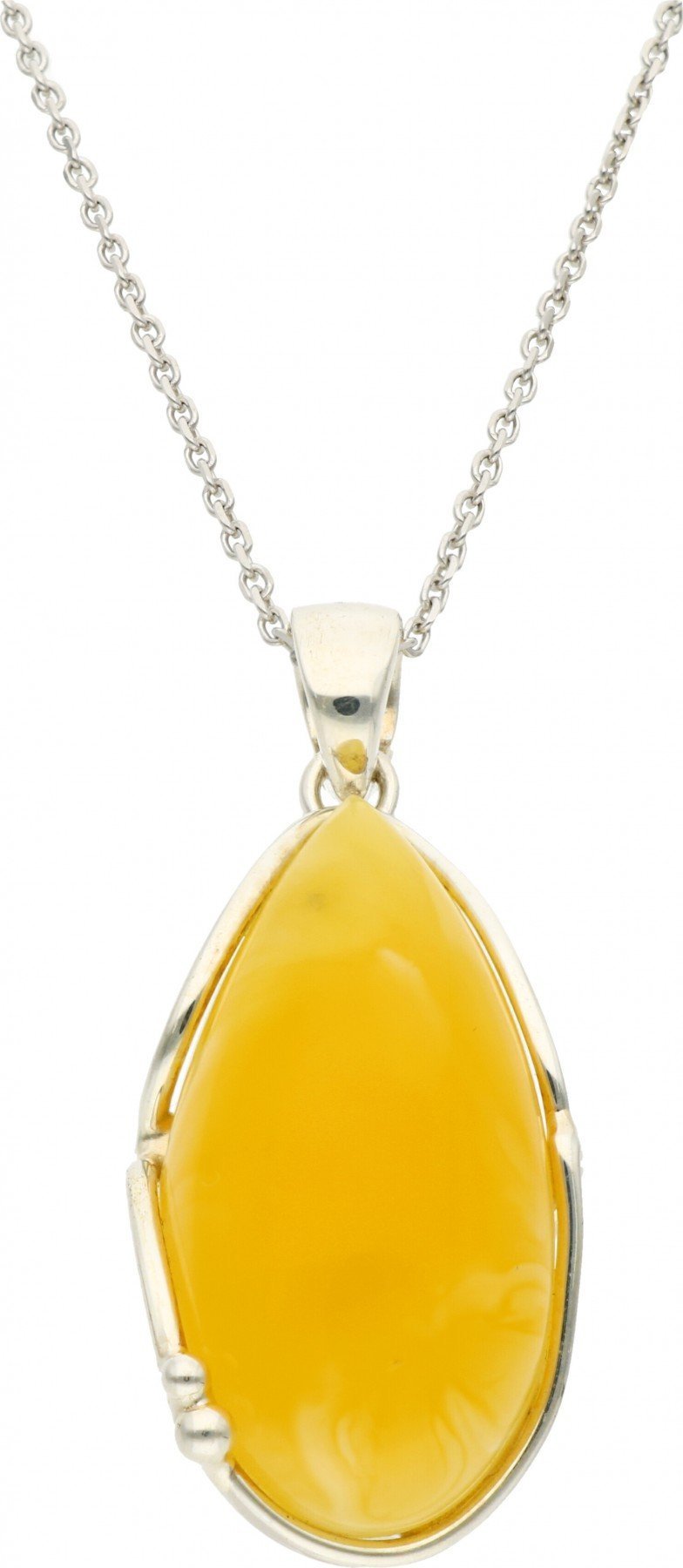 Rosanto Srebrna zawieszka z żółtym bursztynem bałtyckim 925