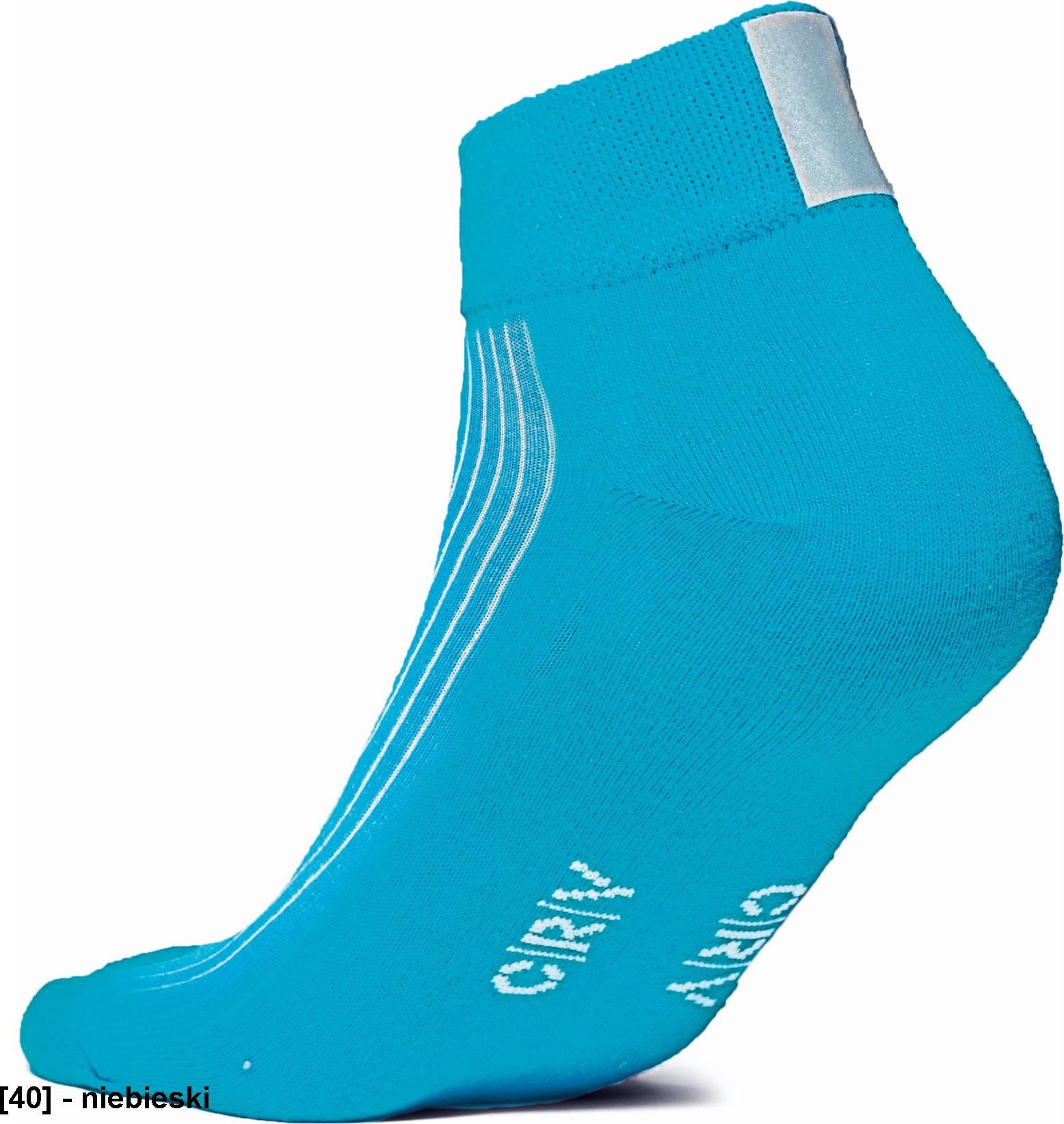 CERVA ENIF SKARPETY - niskie skarpety sportowe z odblaskowym pasem z tyłu - niebieski r.39