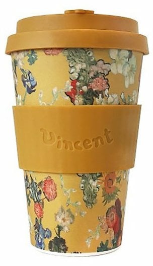 Ecoffee cup Kubek na wynos Eco* Van Gogh Museum 50th Anniversary Flowers 400ml - Żółte kwiaty