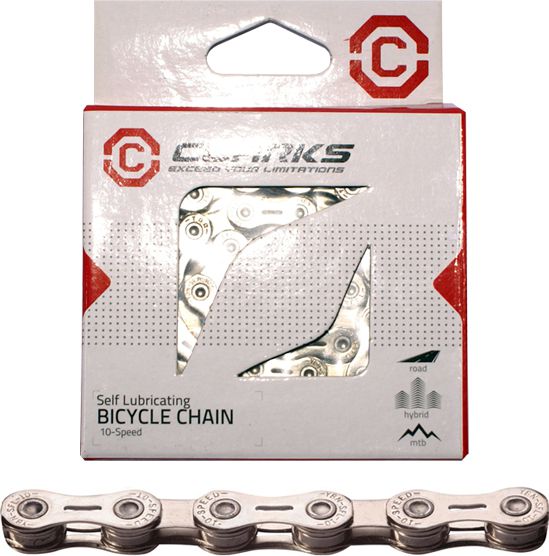 Clarks Łańcuch rowerowy YBN CSL-H10CR SHIMANO CAMPAGNOLO SRAM (10 Biegów, 1/2"x11/128" 116 ogniw, 5.9mm, spinka do łańcucha, Super Lekki, Chromowy) Sa