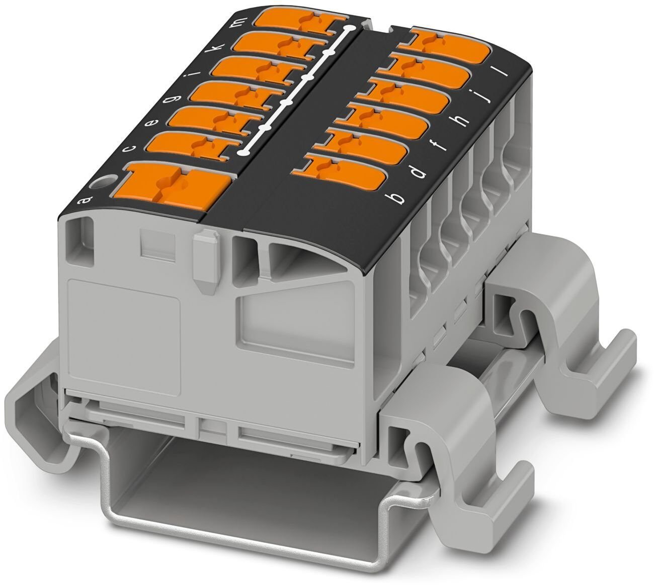 Blok rozdzielczy PTVFIX 6/12X2,5-NS35A BK, czarne złącze przemysłowe - 12 punktów przyłączeniowych o przekroju 2,5mm2