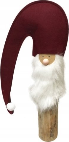 Dekoracja świąteczna Concord Figurka Świętego Mikołaja na pniu 68 cm