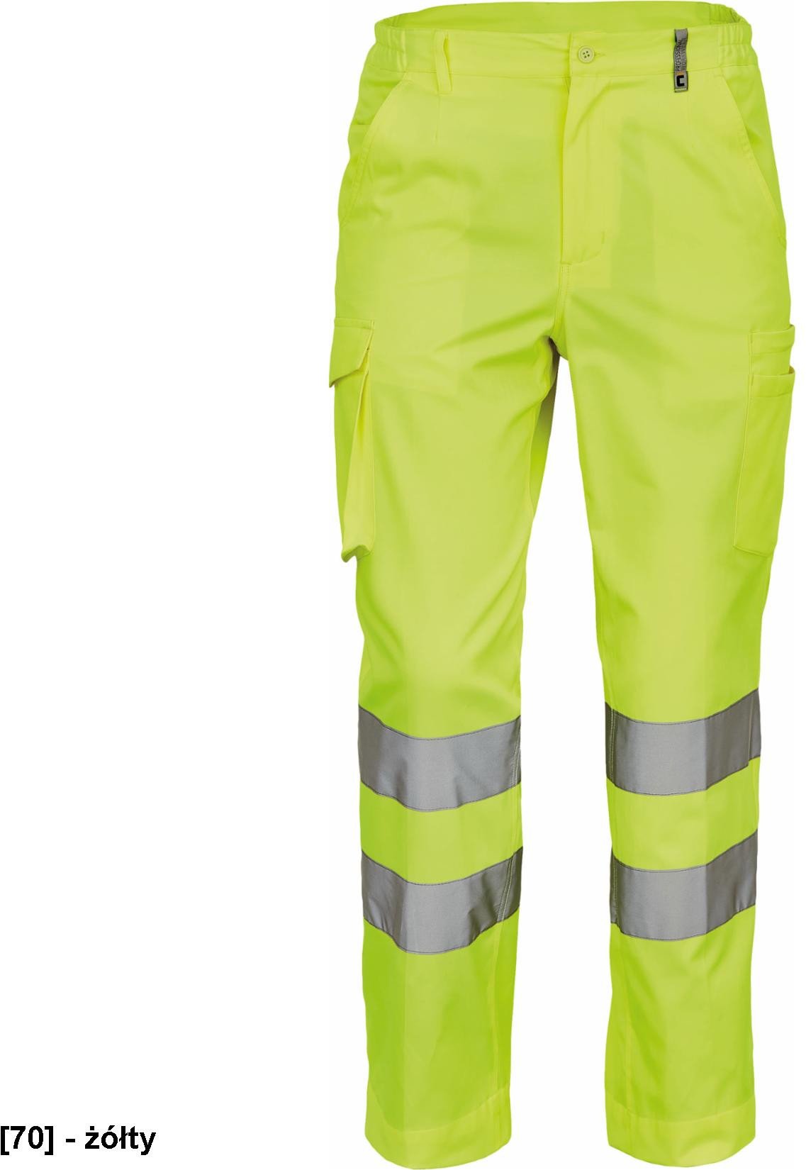 VIGO HV spodnie robocze z taśmami odblaskowymi z możliwością wydłużenia nogawek - żółty 44
