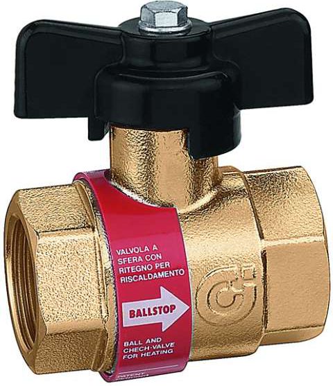 Caleffi Zawór kulowy z wbudowanym zaworem zwrotnym do instalacji grzewczych (327500)
