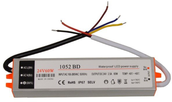 Zasilacz LED 24V 60W IP67 aluminiowy Brolux