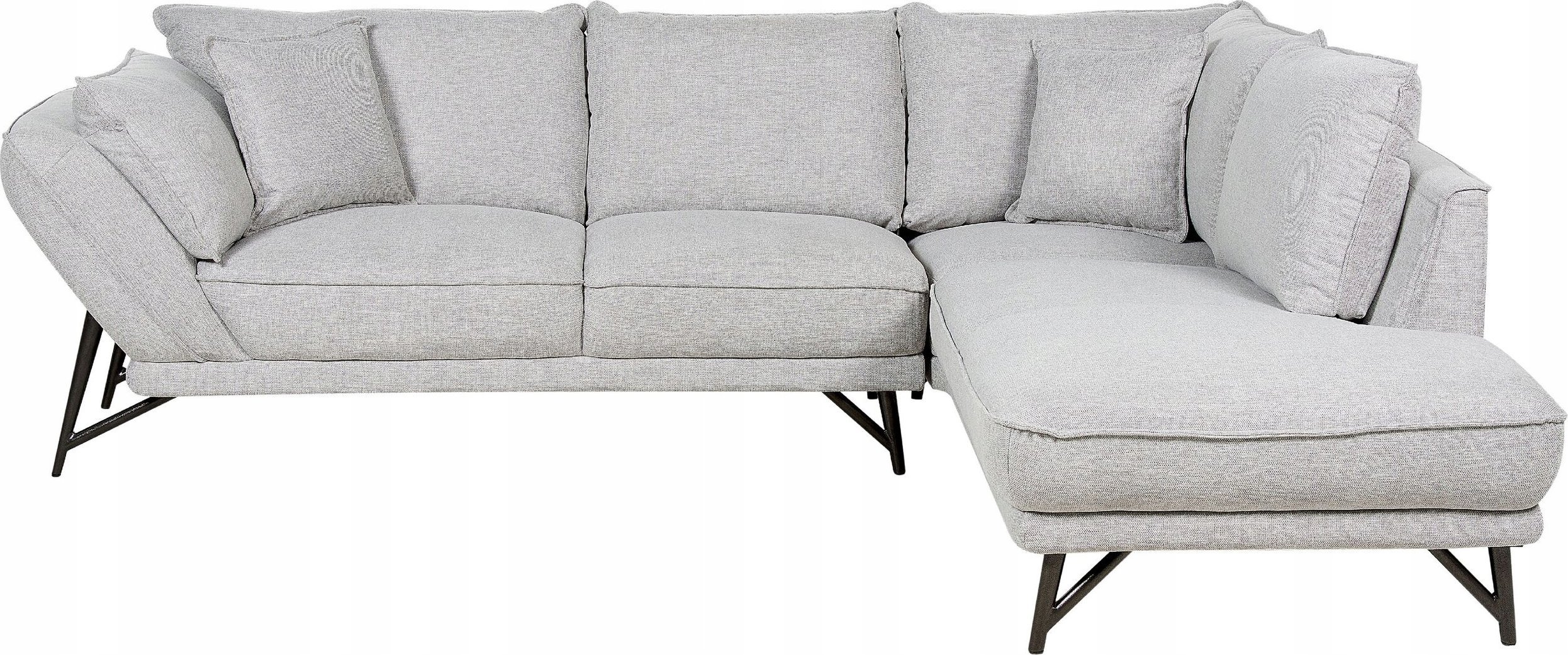 Beliani Narożnik lewostronny lniany jasnoszary ELGA