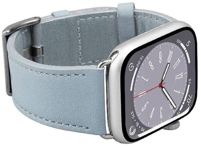 Puro Apple Watch (38/40/SE/41/42mm) E-CLASSIC Vegan Leather Watch Strap - Light Blue