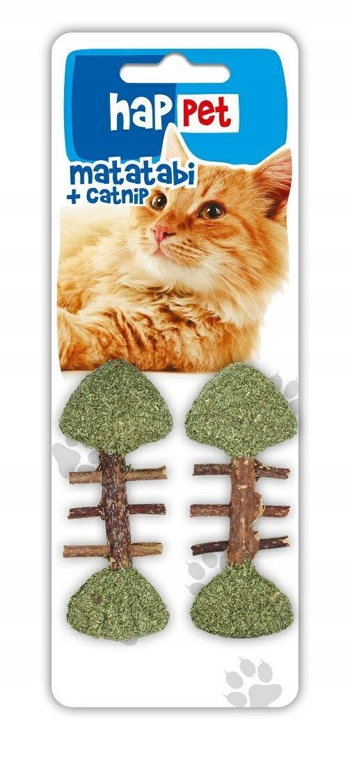 HAPPET - RYBKA Z MATATABI I KOCIEMIĘTKĄ DLA KOTA 2szt 8,5cm