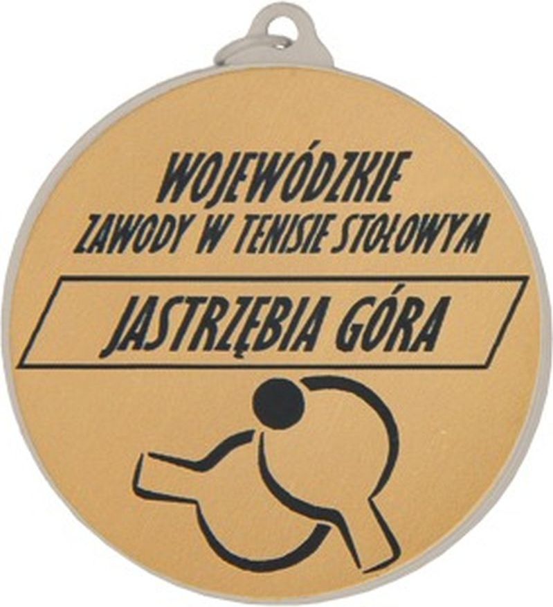 Victoria Sport Medal srebrny z miejscem na emblemat 25 mm - medal stalowy z grawerem na laminacie