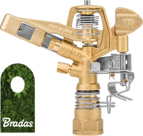 Bradas Mosiężny zraszacz pulsacyjny obrotowy regulowany sektorowy 360 GW3/4" 35m (0154)