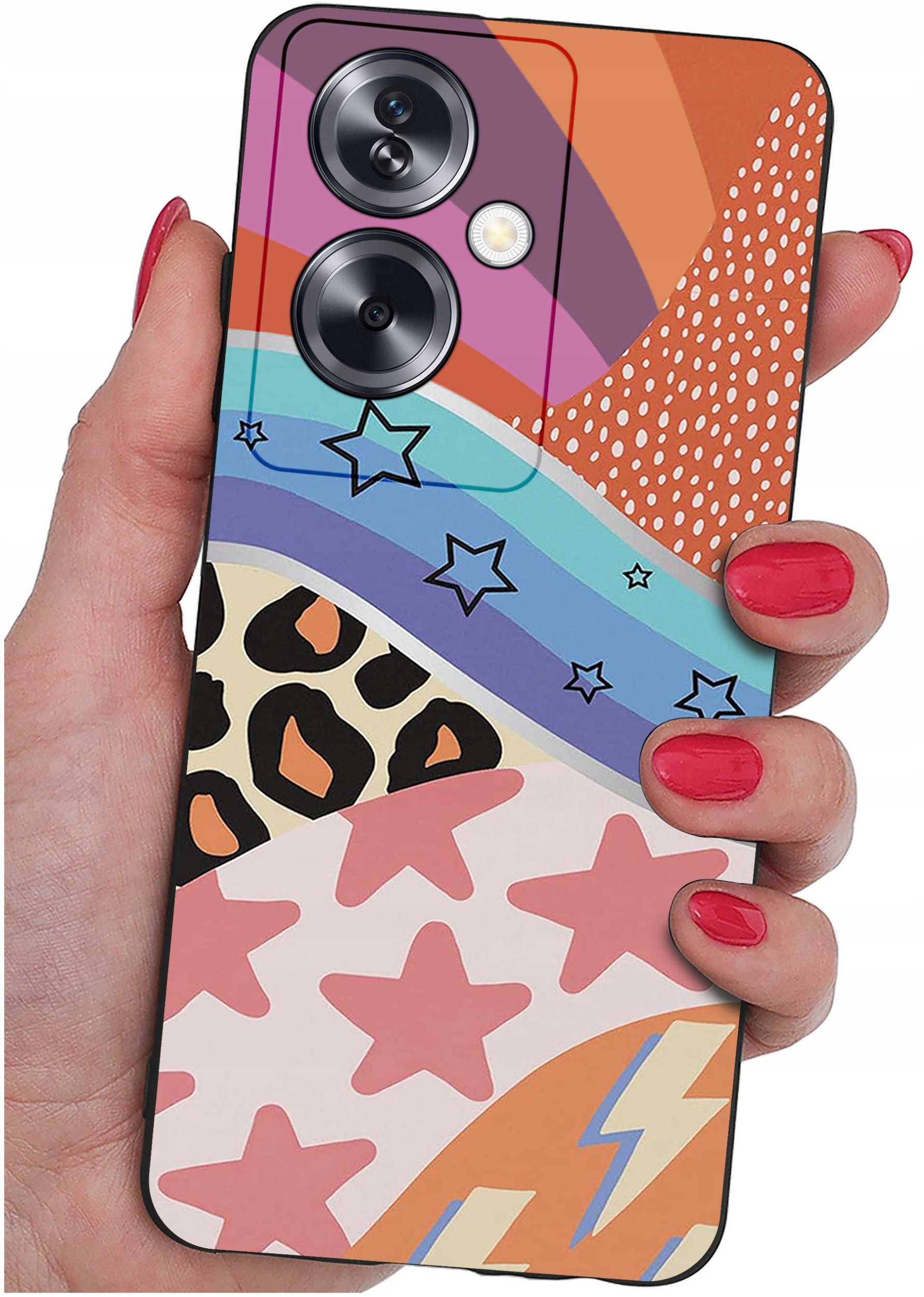 ETUI do Oppo A79 5G WZORY |SILIKONOWE MATT CASE + SZKŁO ochronne 9H