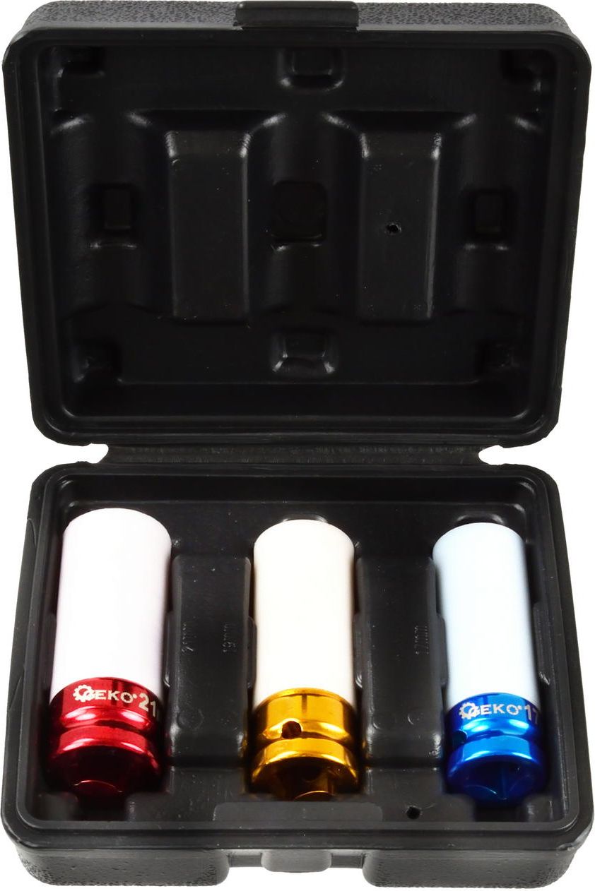 Geko zestaw nasadek udarowych alufelg 17mm 19mm 21mm (G10510)