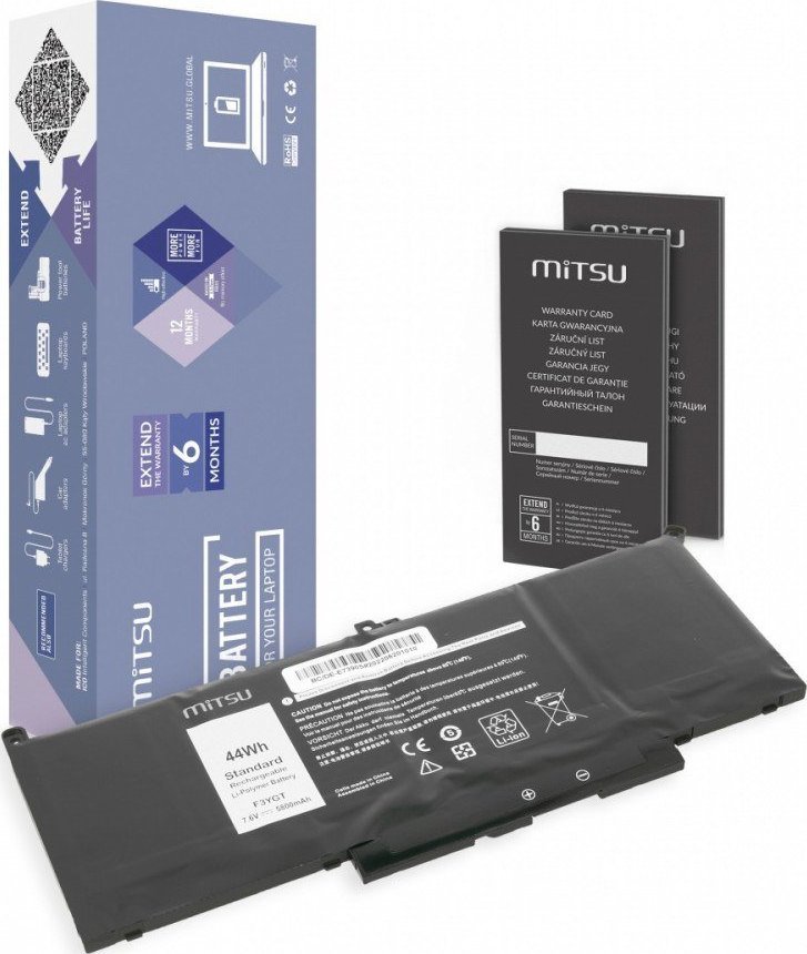 Bateria Mitsu Bateria do Dell Latitude 7390, 7490 5800 mAh (44 Wh) 7.6 - 7.4