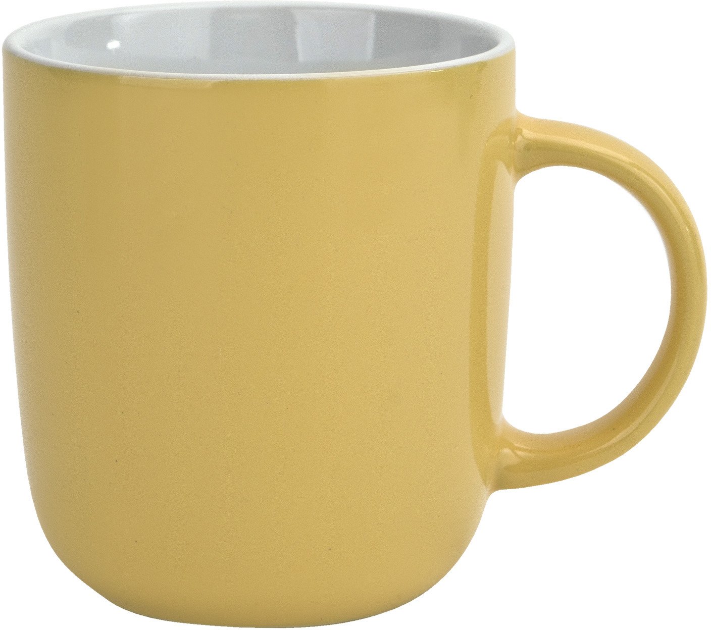 Kubek ceramiczny 400 ml żółto-biały