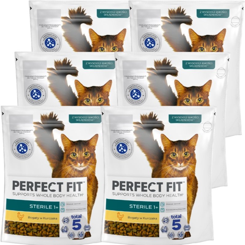 PERFECT FIT (Sterile 1+) 6x750g Bogaty w Kurczaka - sucha karma dla kota po sterylizacji