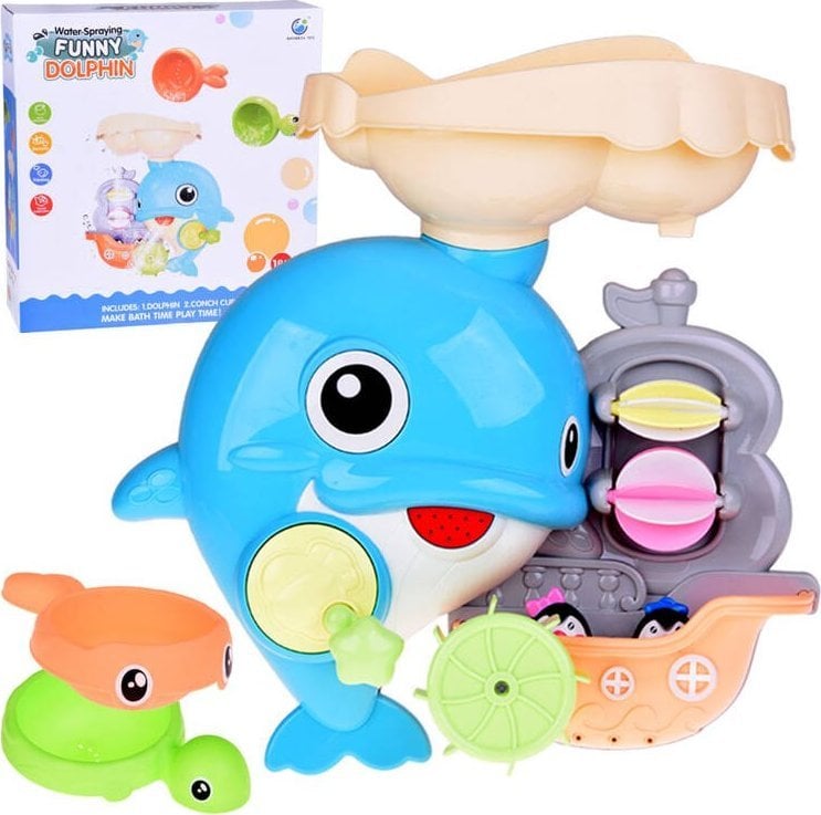 Jokomisiada Wesoły Delfin zabawka do kąpieli + łódka z pingwinami ZA5064