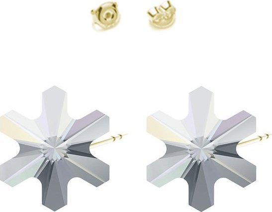 Radziszewska Jewellery Kolczyki Pozłacane Płatek Śniegu sztyfty Boże Narodzenie