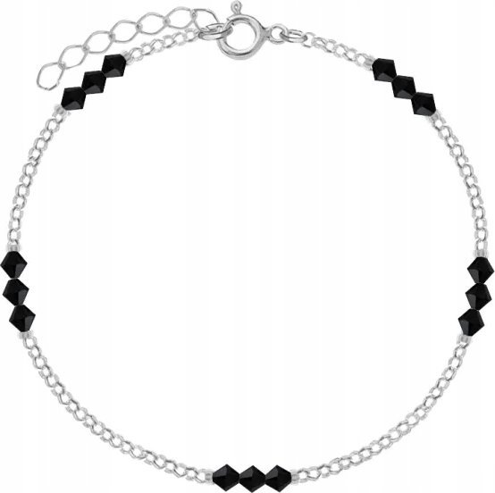 Radziszewska Jewellery Bransoletka Srebrna Łańcuszek Kryształy Prezent na Dzień Kobiet ŻYCZENIA